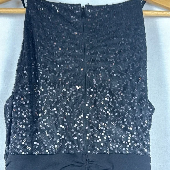 White House Black Market Sequined Halter Cocktail Dress Black Midi Sz 6 NWT - Picture 9 of 14